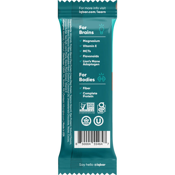 IQBAR Toasted Coconut Chip Vegan Protein Bars, No Sugar Added