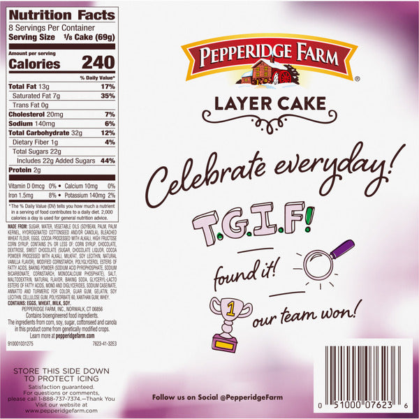 Pepperidge Farm Frozen Chocolate Fudge Layer Cake