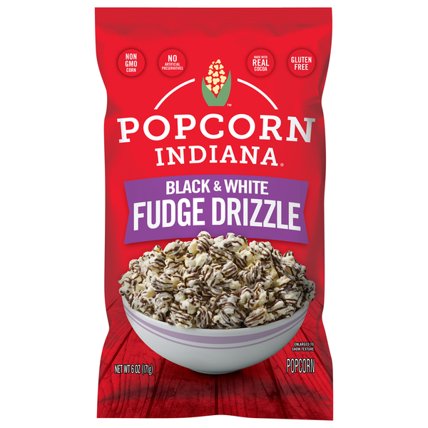 Popcorn Indiana Black & White Fudge Drizzle Popcorn
