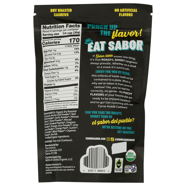 Senor Sabor Orgainc Fair Trade Carne Asada Cashews