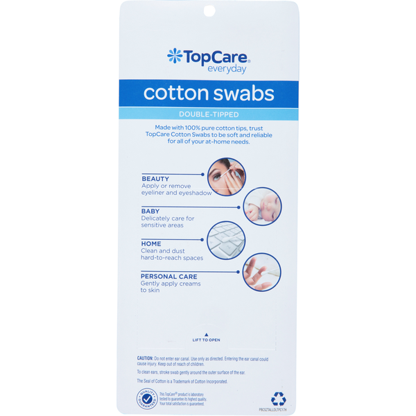 TopCare Cotton Swabs, Double-Tipped, Paper Sticks