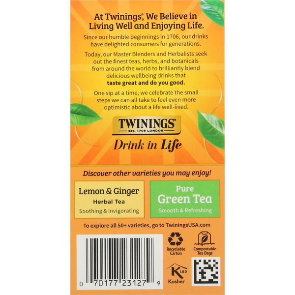 Twinings Herbal Tea, Flavoured, Honeybush, Mandarin & Orange, Tea Bags