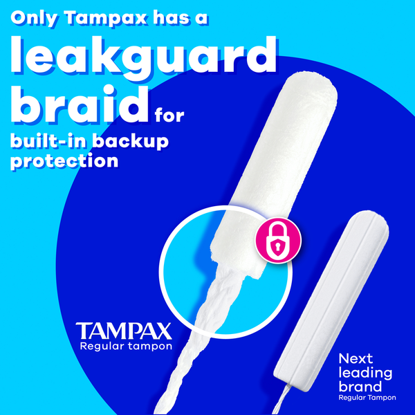 TAMPAX Pearl Tampons with LeakGuard Braid, Super DestGlow