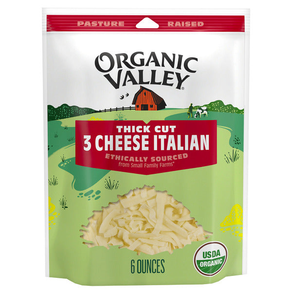Organic Valley® 3 Cheese Organic Thick Cut Shredded Italian Cheese Blend