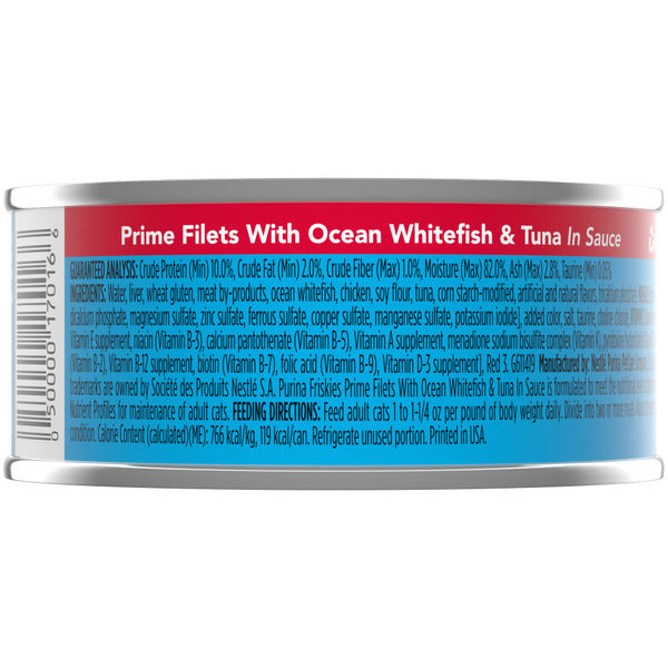 Purina Friskies Wet Cat Food, Prime Filets With Ocean Whitefish & Tuna in Sauce DestGlow