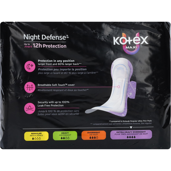 U by Kotex Extra Heavy Overnight Maxi Pads + Wings