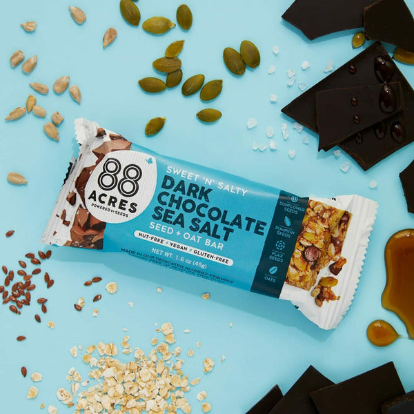 88 ACRES Dark Chocolate Sea Salt ,Seed + Oat Bar