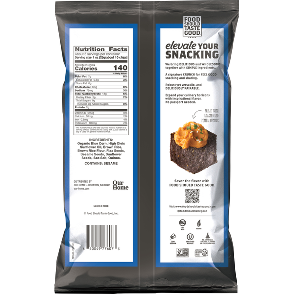 Food Should Taste Good Tortilla Chips, Blue Corn
