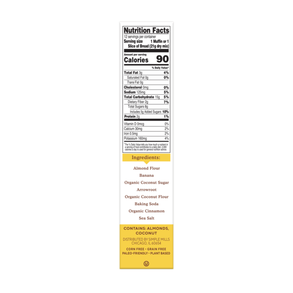 Simple Mills Almond Flour Banana Muffin & Bread Baking Mix