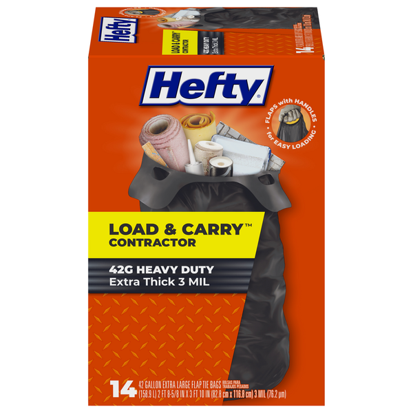 Hefty Load & Carry Contractor Extra Large Flap Tie Bags
