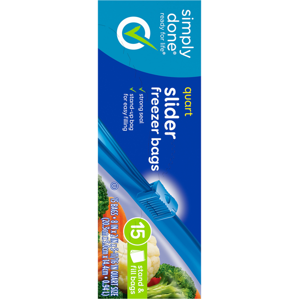 Simply Done Slide Quart Freezer Bags