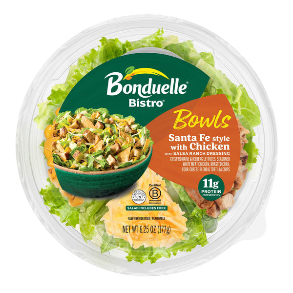 Bonduelle Bistro Santa Fe Style with Chicken Salad Bowl with Salsa Ranch Dressing