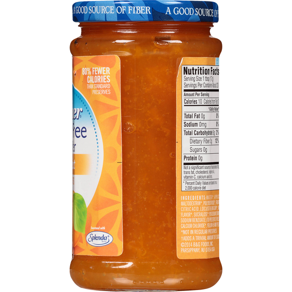 Polaner Preserves, Sugar Free with Fiber, Apricot