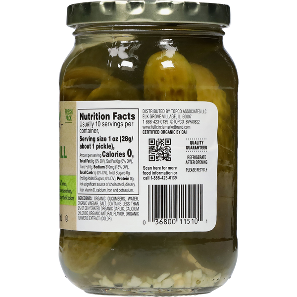 Full Circle Pickles, Baby Dill, Kosher