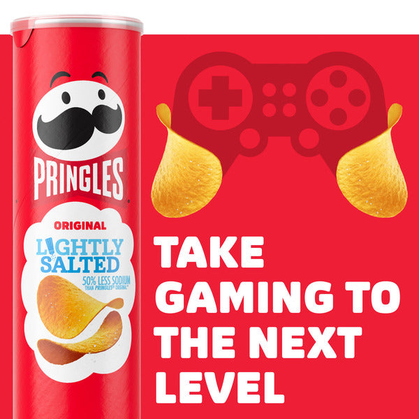 Pringles Lightly Salted Original Potato Crisps Chips, Lunch Snacks, 5.2 oz