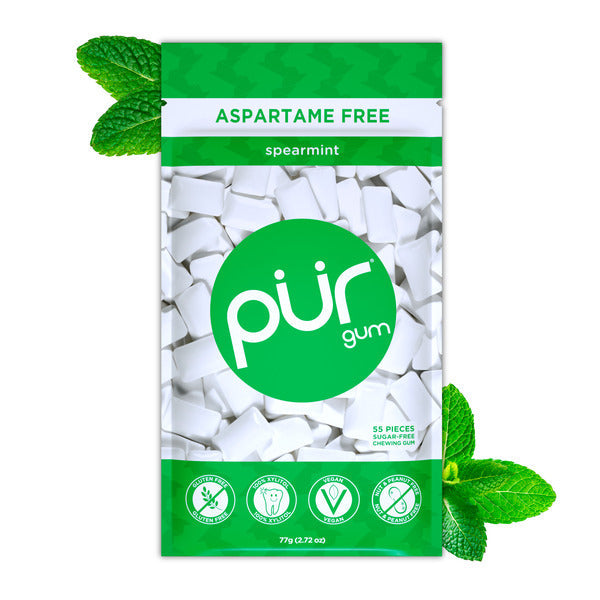 PÜR Spearmint, Aspartame Free, 100% Xylitol, Natural Flavored Gum