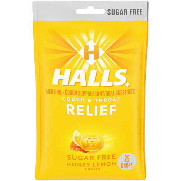Halls Relief Honey Lemon Sugar Free Cough Drops 2.73 oz