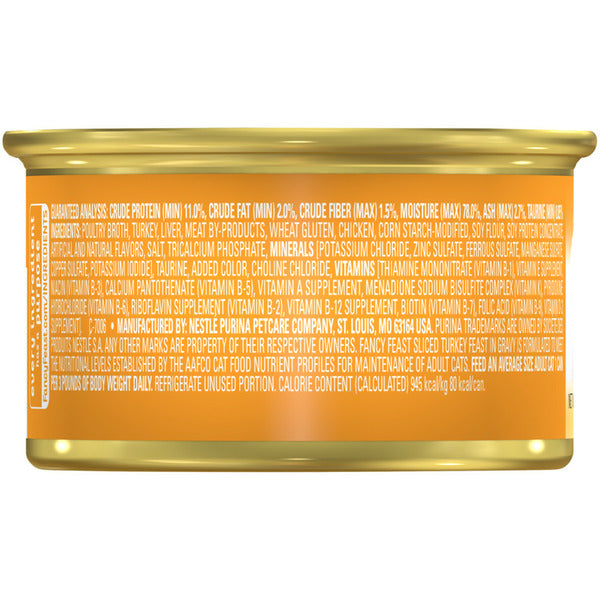 Purina Fancy Feast Gravy Wet Cat Food, Sliced Turkey Feast in Gravy