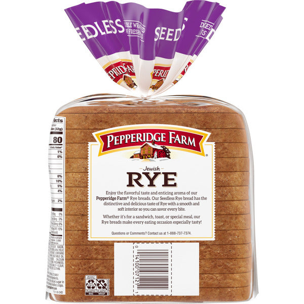 Pepperidge Farm Jewish Rye Seedless Bread