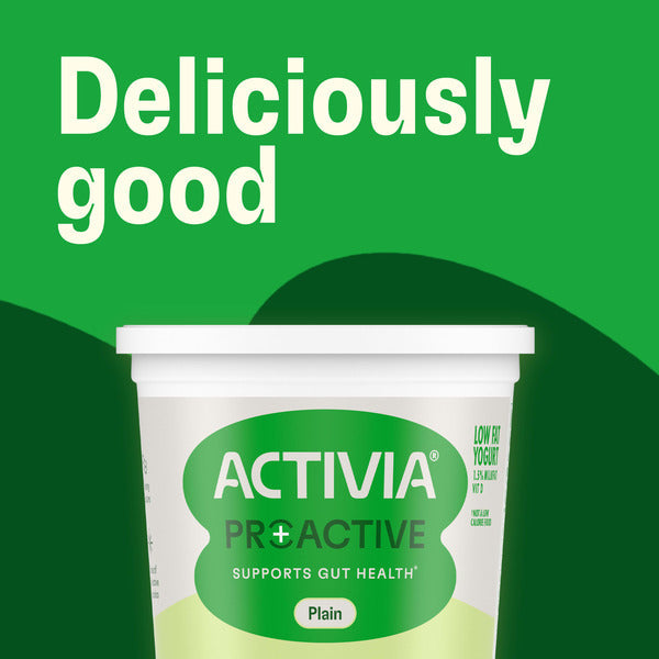 Activia Proactive Plain Prebiotic and Probiotic Yogurt, Creamy Low Fat Yogurt Tub, Helps Support Gut Health, 32 oz