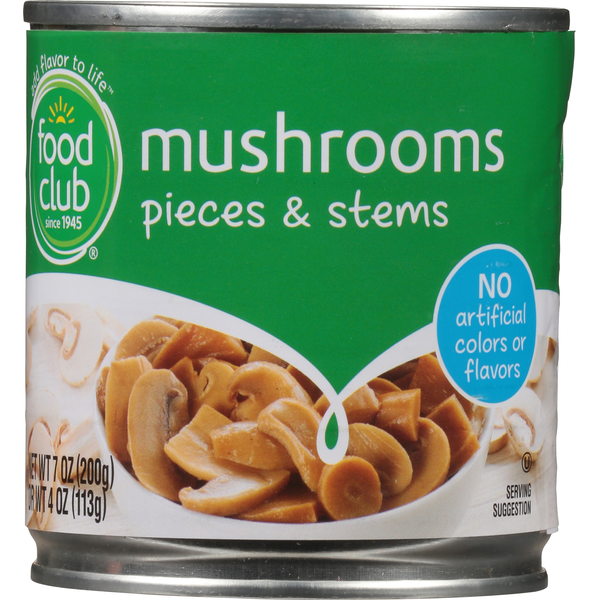 Food Club Mushrooms, Pieces & Stems