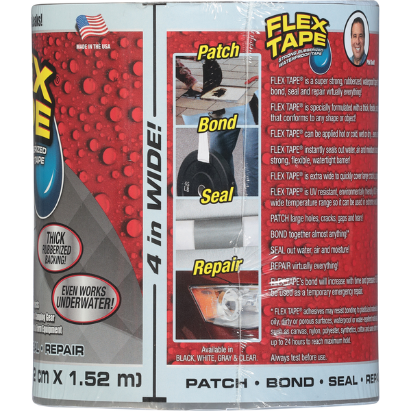 FLEX TAPE Tape, Waterproof, Strong Rubberized, Clear