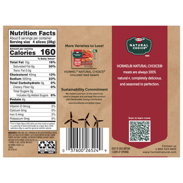 NATURAL CHOICE Natural Choice Uncured Pepperoni