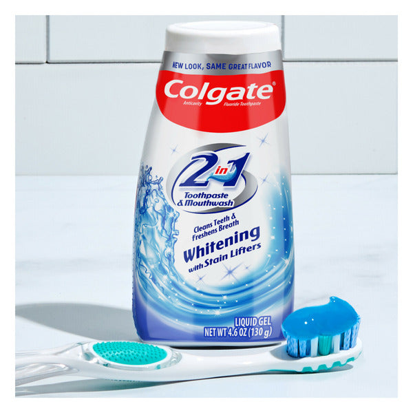 Colgate 2-in-1 Whitening Toothpaste Gel and Mouthwash, Mint