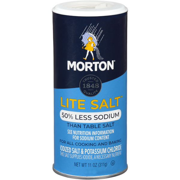 Morton 50% Less Sodium Iodized Salt & Potassium Chloride