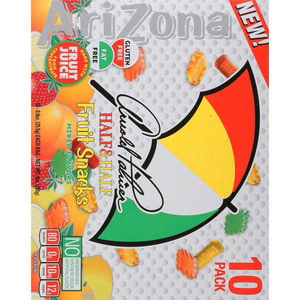 AriZona Fruit Snacks, Half & Half, Mixed Flavors, 10 Pack