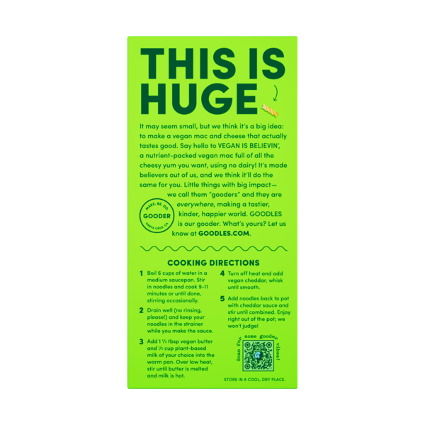 Goodles Vegan Is Believin Plant-Based White Cheddar