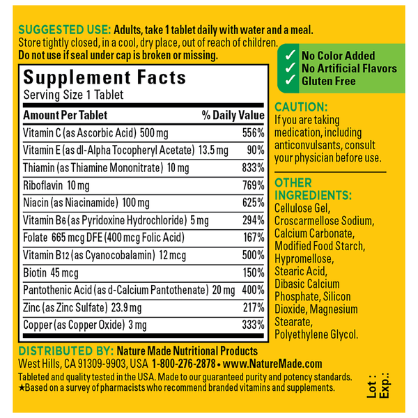 Nature Made Stress B-Complex with Vitamin C & Zinc, Tablets