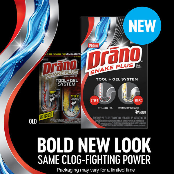 Drano® Snake Plus Drain Cleaning Kit Tool + Gel System DestGlow