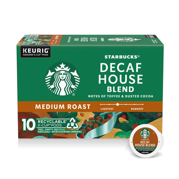 Starbucks Decaf House Blend Medium Roast K-Cup Coffee