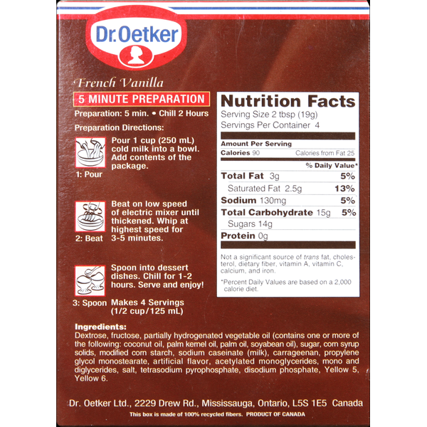 Dr. Oetker Mousse Mix, Premium, French Vanilla