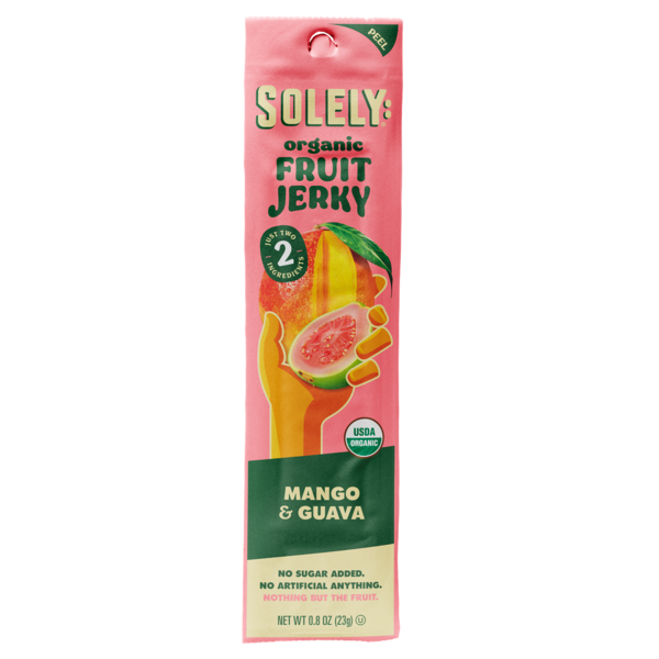 Solely: Fruit Jerky Mango & Guava, Organic, Strip