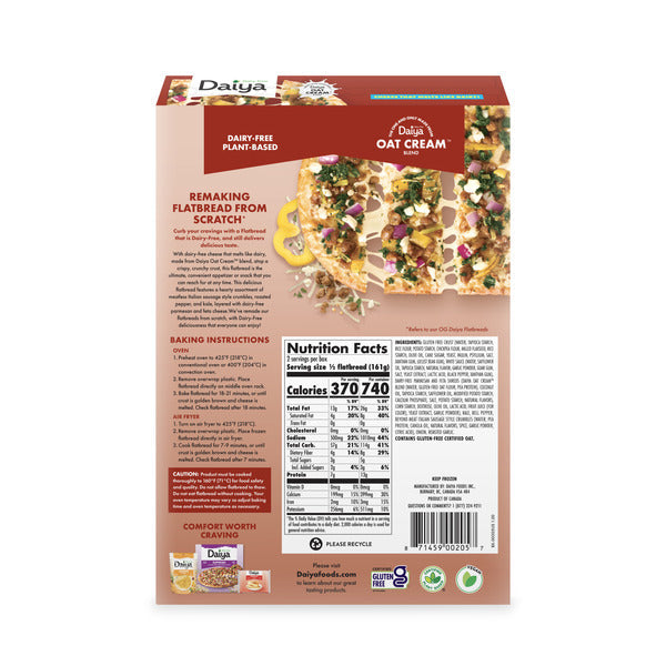 Daiya Dairy Free Gluten Free Meatless Italian Sausage Style Crumbles Flatbread Pizza