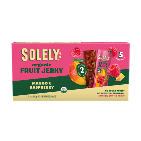 Solely: Fruit Jerky, Organic, Mango & Raspberry, Multipack