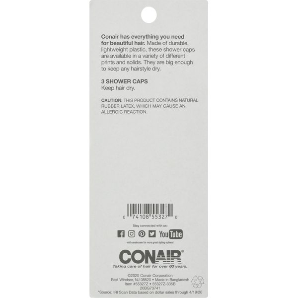Conair Shower Caps, Cover & Protect
