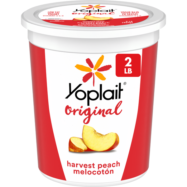 Yoplait Original Smooth Style Harvest Peach Low Fat Yogurt Tub