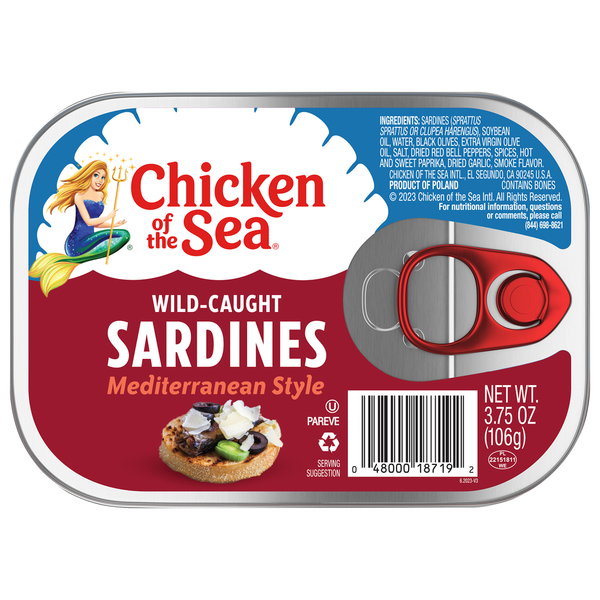 Chicken of the Sea Wild Caught Sardines, Mediterranean Style