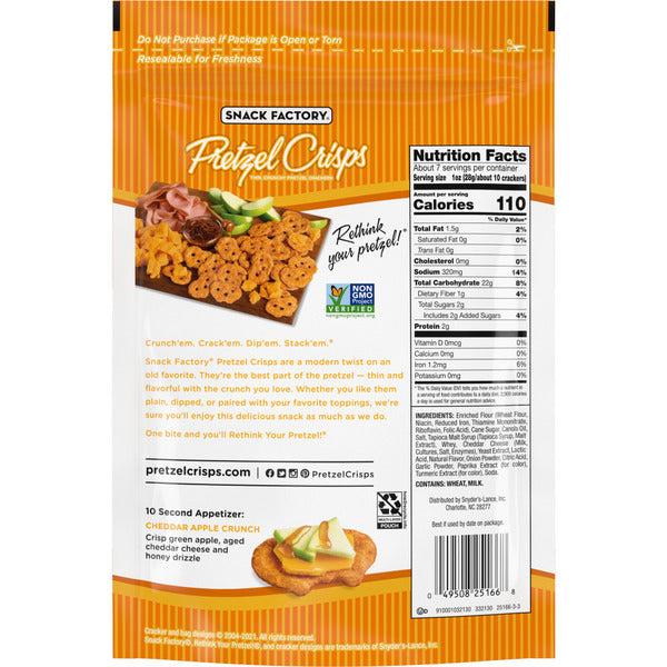 Snack Factory Cheddar Cheese Pretzel Crisps