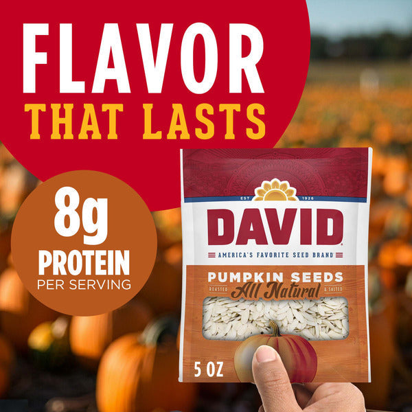 DAVID Roasted and Salted Pumpkin Seeds