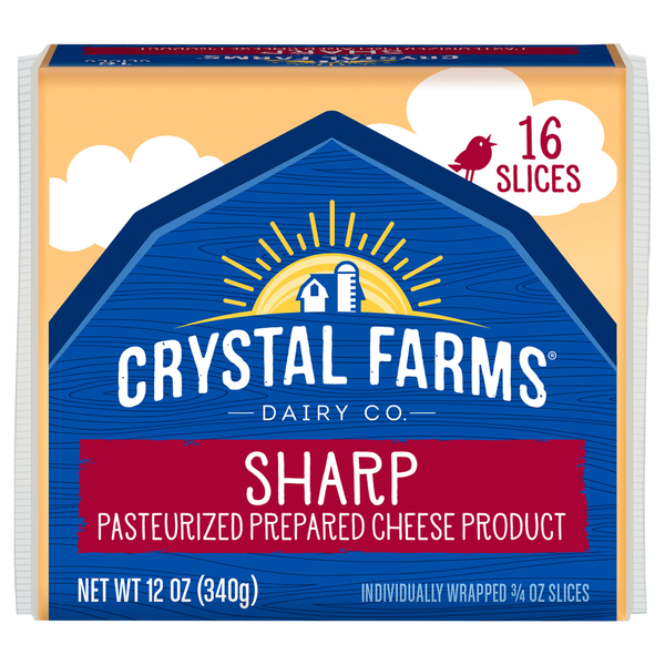 Crystal Farms Cheese Slices, Sharp