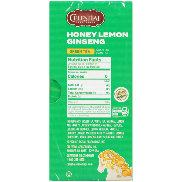 Celestial Seasonings Honey Lemon Ginseng Green Tea with White Tea
