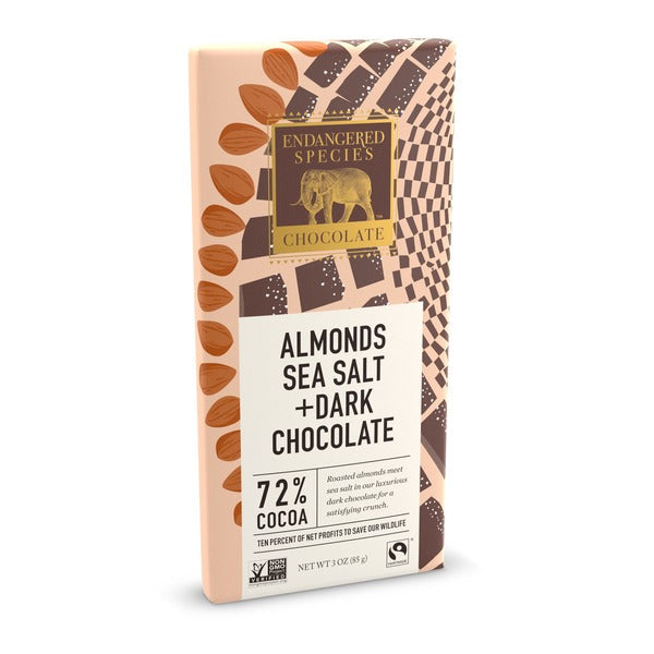 Endangered Species 72% Cocoa Almonds & Sea Salt Dark Chocolate