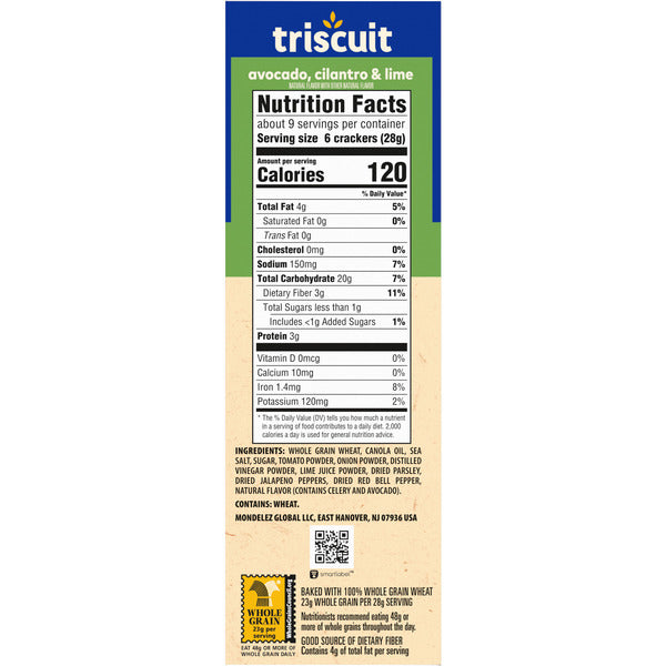 TRISCUIT Avocado, Cilantro & Lime Whole Grain Wheat Crackers