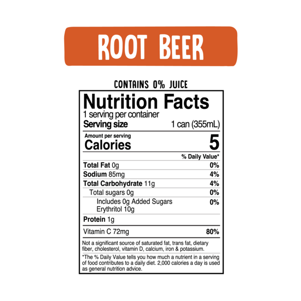 Cove Zero Sugar Probiotic Soda, Root Beer