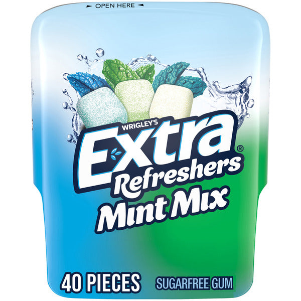 Extra Gum Refreshers Mint Mix Sugar Free Chewing Gum Piece Bottle