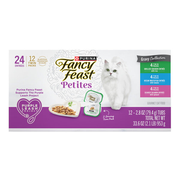 Purina Fancy Feast Gourmet Wet Cat Food , Petites Gravy Collection, break-apart tubs, 24 servings DestGlow